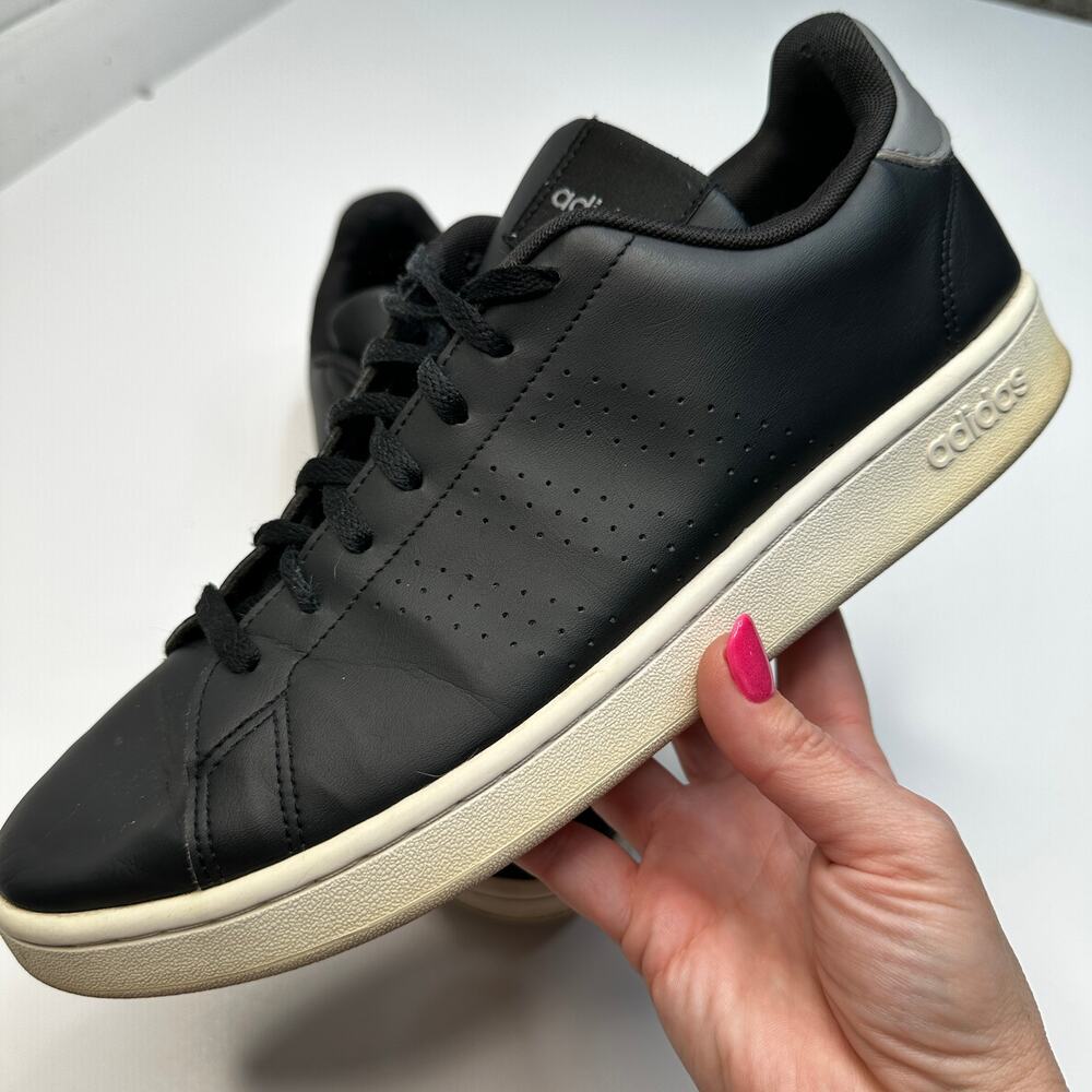 Adidas Advantage Black White Leather Sneakers